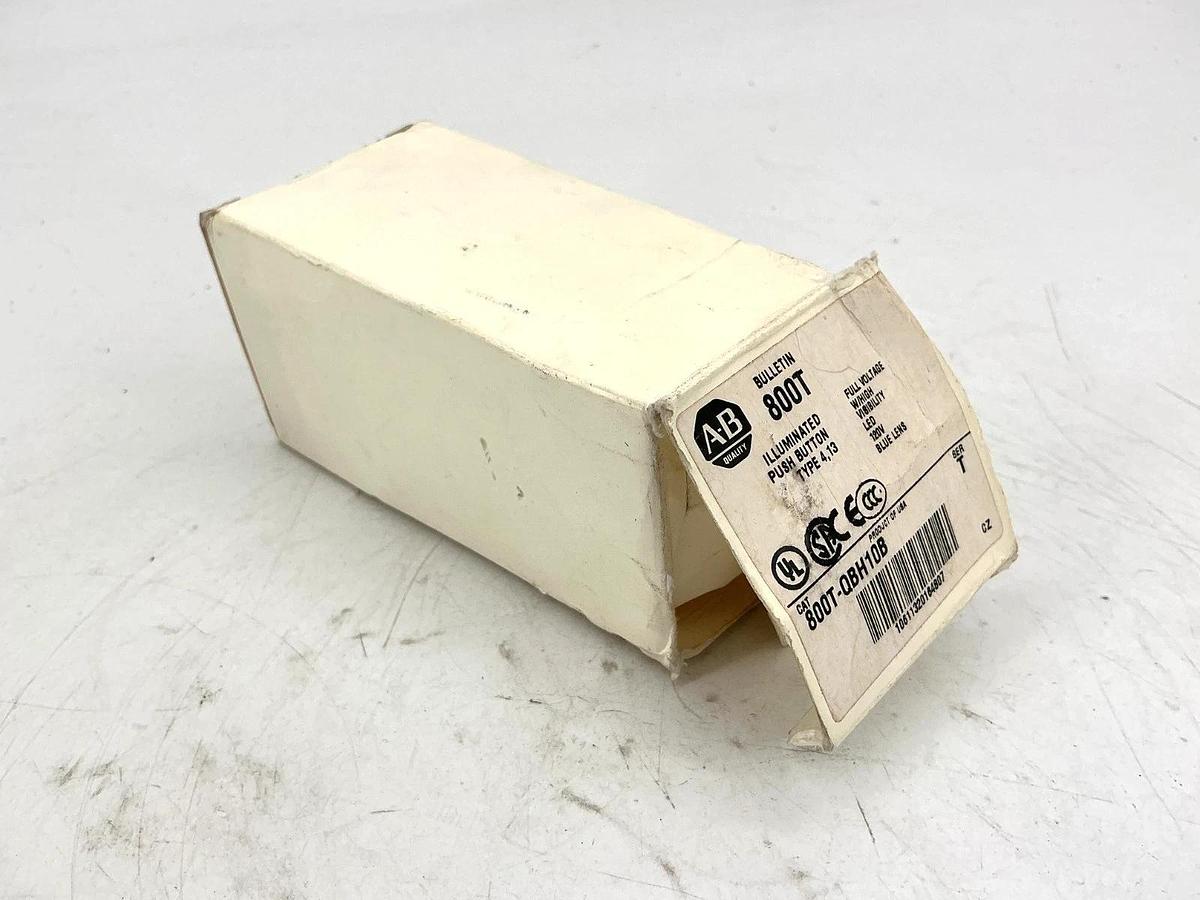 New Allen Bradley 800T-QBH10B Ser T Illuminated Push Button Blue Lens LED 120V