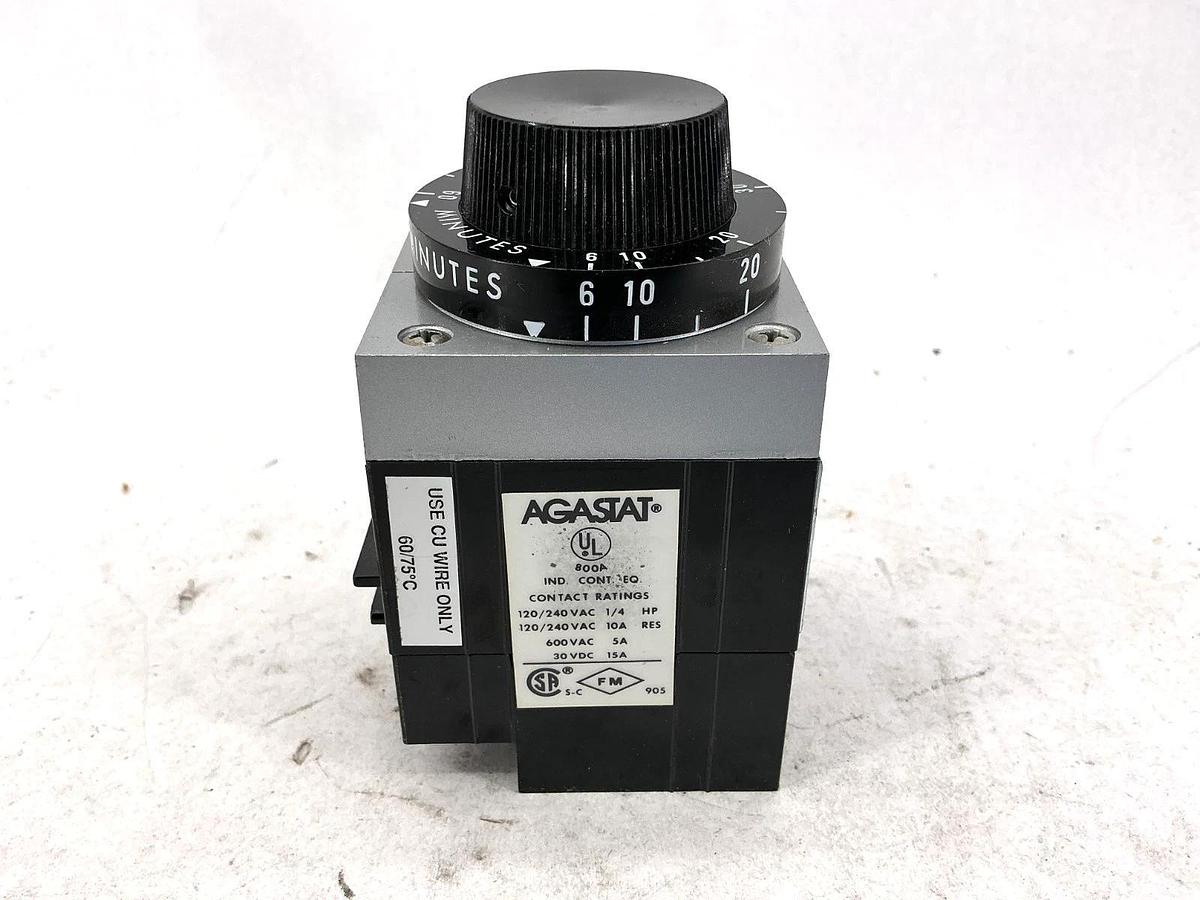 Used AGASTAT 7022CI Timing Relay Coil 480V 60HZ 6-60Min 15A 120/240VAC