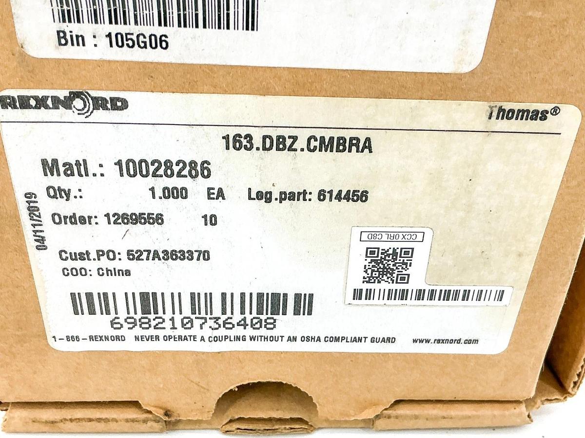 New Rexnord 10028286 Coupling Shaft 163.DBZ.CMBRA 614456