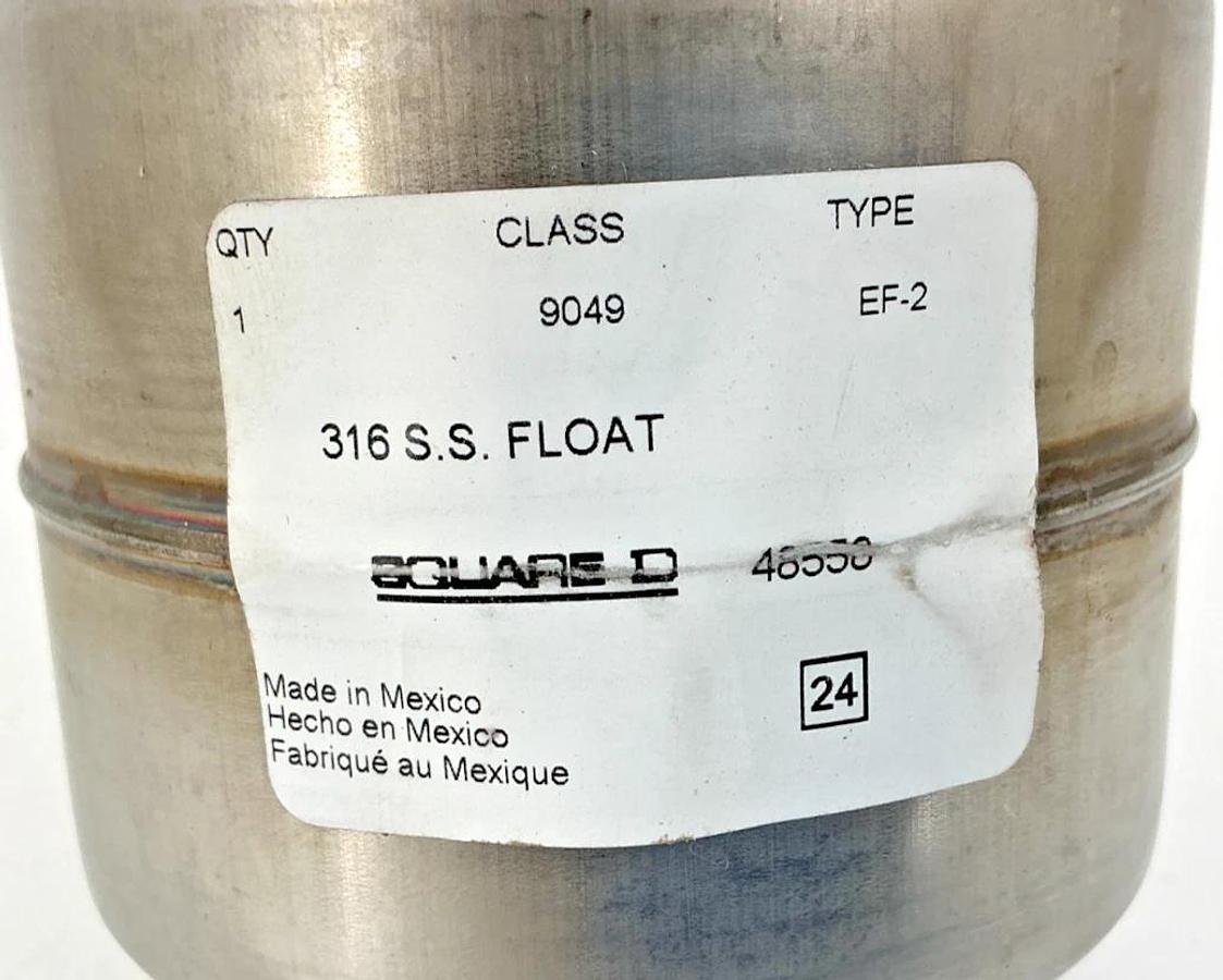 New Square D 9049EF2 Float Switch Ball 316 SS Cylinder Float 9049EF-2