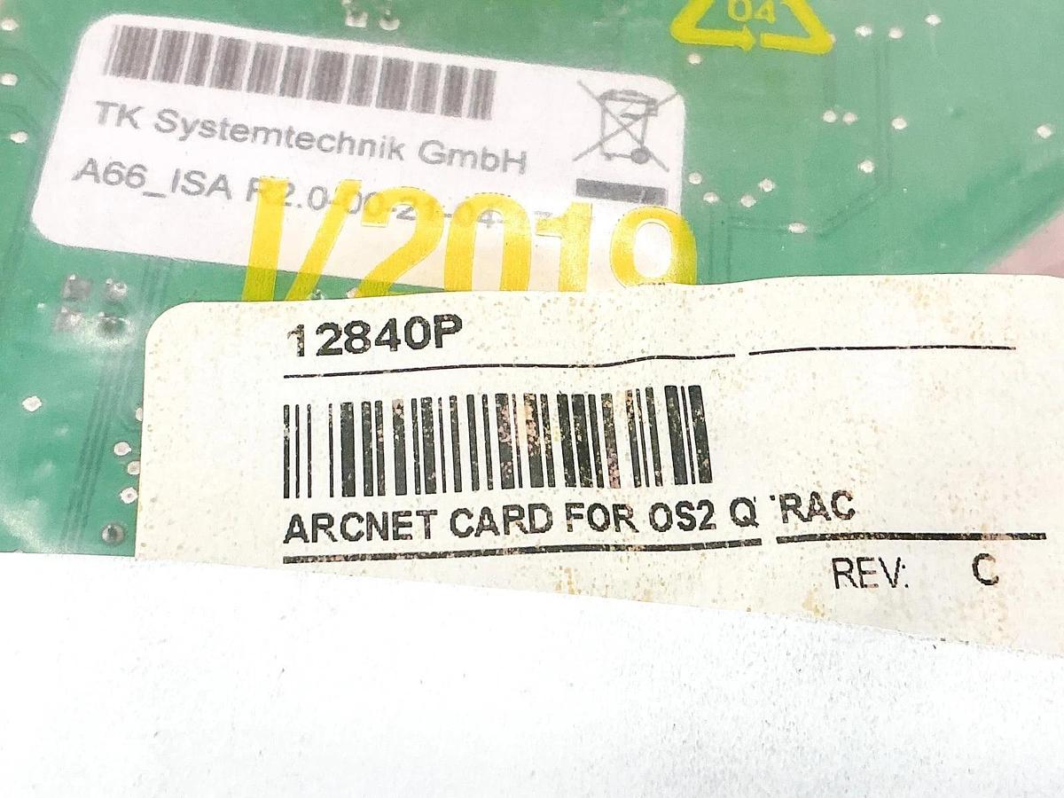 New TK Systemtechnik 12840P Arcnet Card For OS2 QTAC A66-ISA R2 0-00-21-04-1717