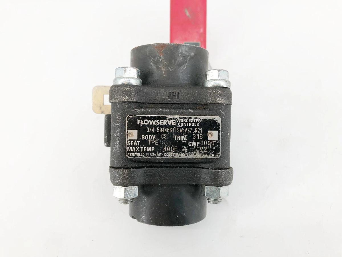 Used Flowserve 3/4-594466TTSW-V77-R21 Ball Valve Carbon Steel 1000psi