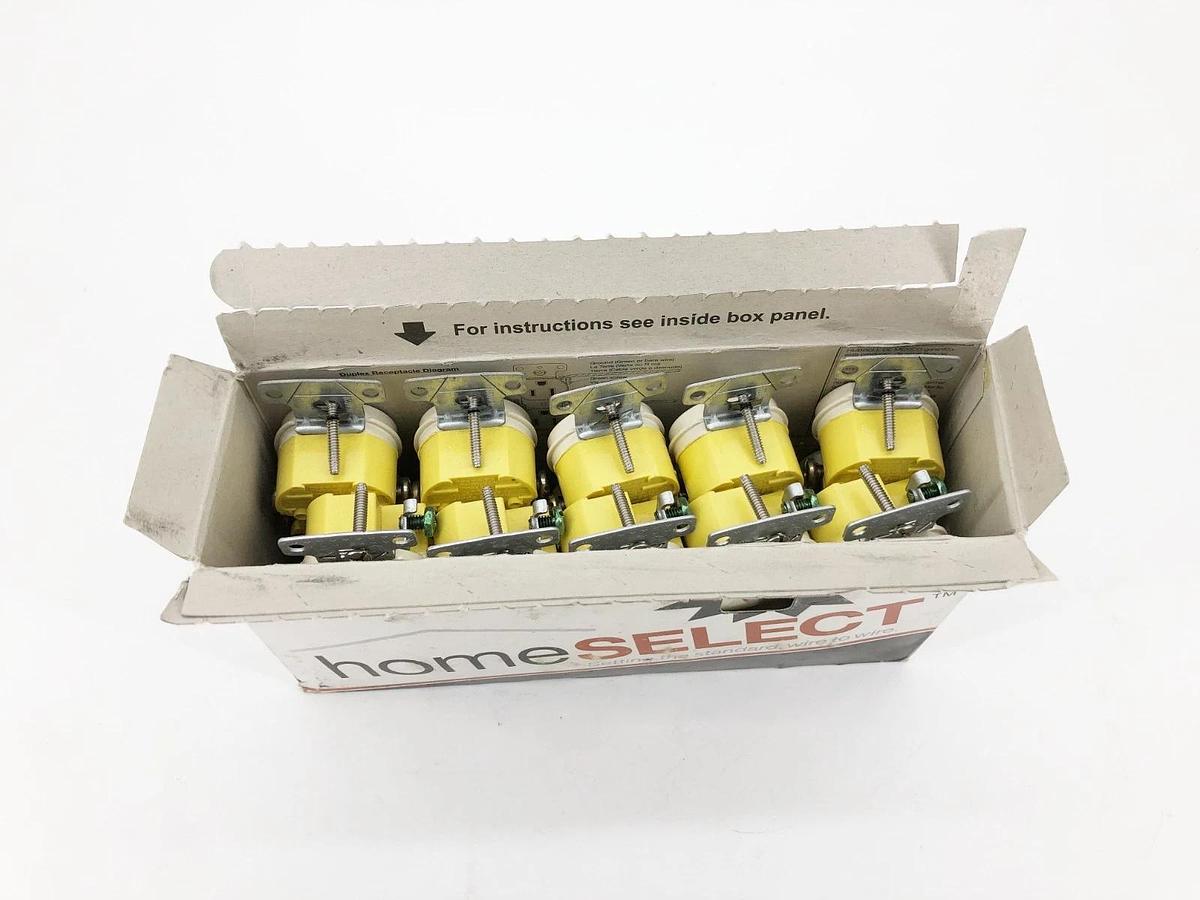 Box of 10 New Hubbell RR15SLAWRTR Duplex Receptacles 15A 125V