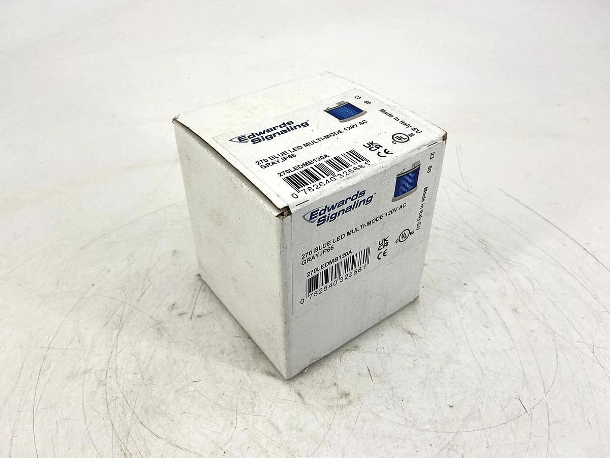 Used New Sealed Edwards Signaling 270LEDMB120A 270 Blue LED Multi-Mode 120VAC