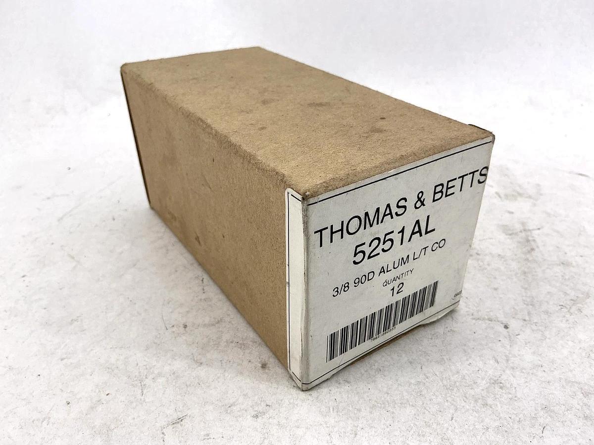 Box of 12 New Thomas & Betts 5251AL 3/8" 90Degree Aluminum Liquidtight Connector