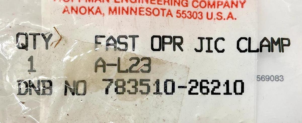 Lot of 2 New Hoffman 783510-26210 Fast OPR JIC Clamp A-L23 783S10-26210