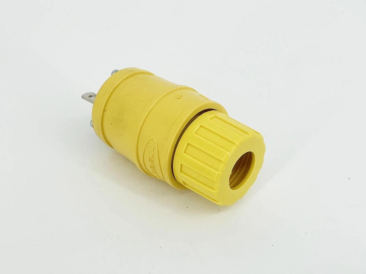 New Hubbell HBL14W33 Power Entry Connector 20A 125V 2P3W Yellow