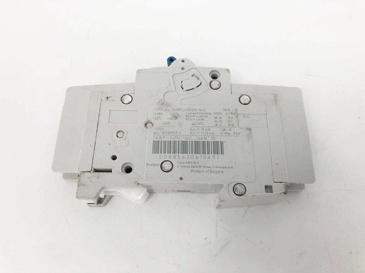 New Allen Bradley 1489-M1C160 Circuit Breaker 1P 16A 277VAC 48VDC - No Box