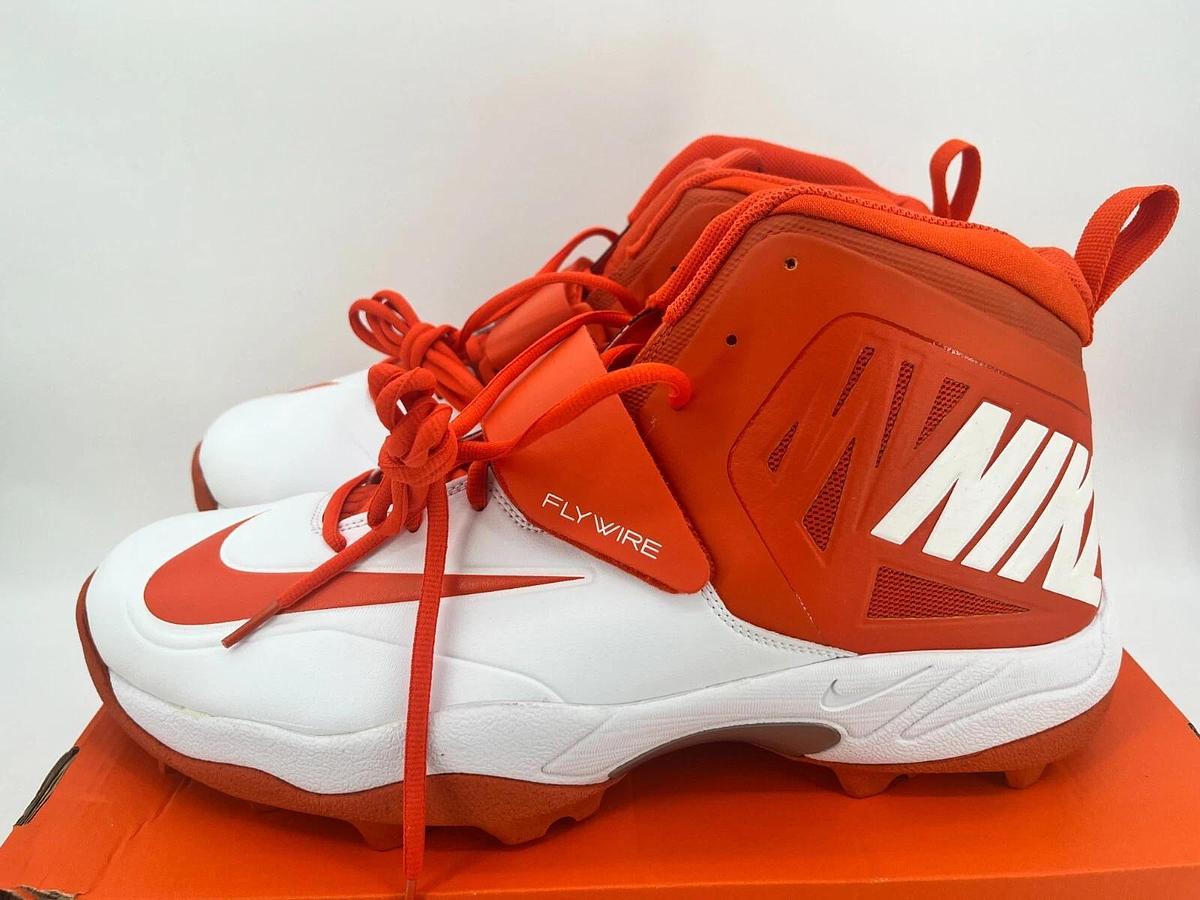 Nike Zoom Code ELT Stove Shark White/Orange Size 16 Football Cleats