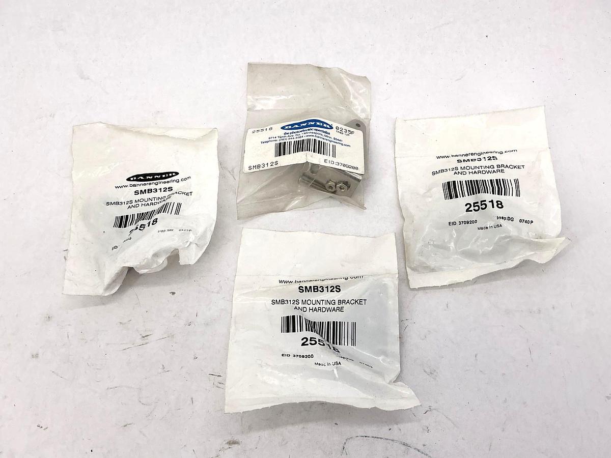 Lot of 4 New Banner SMB312S Mounting Bracket and Hardware 25518
