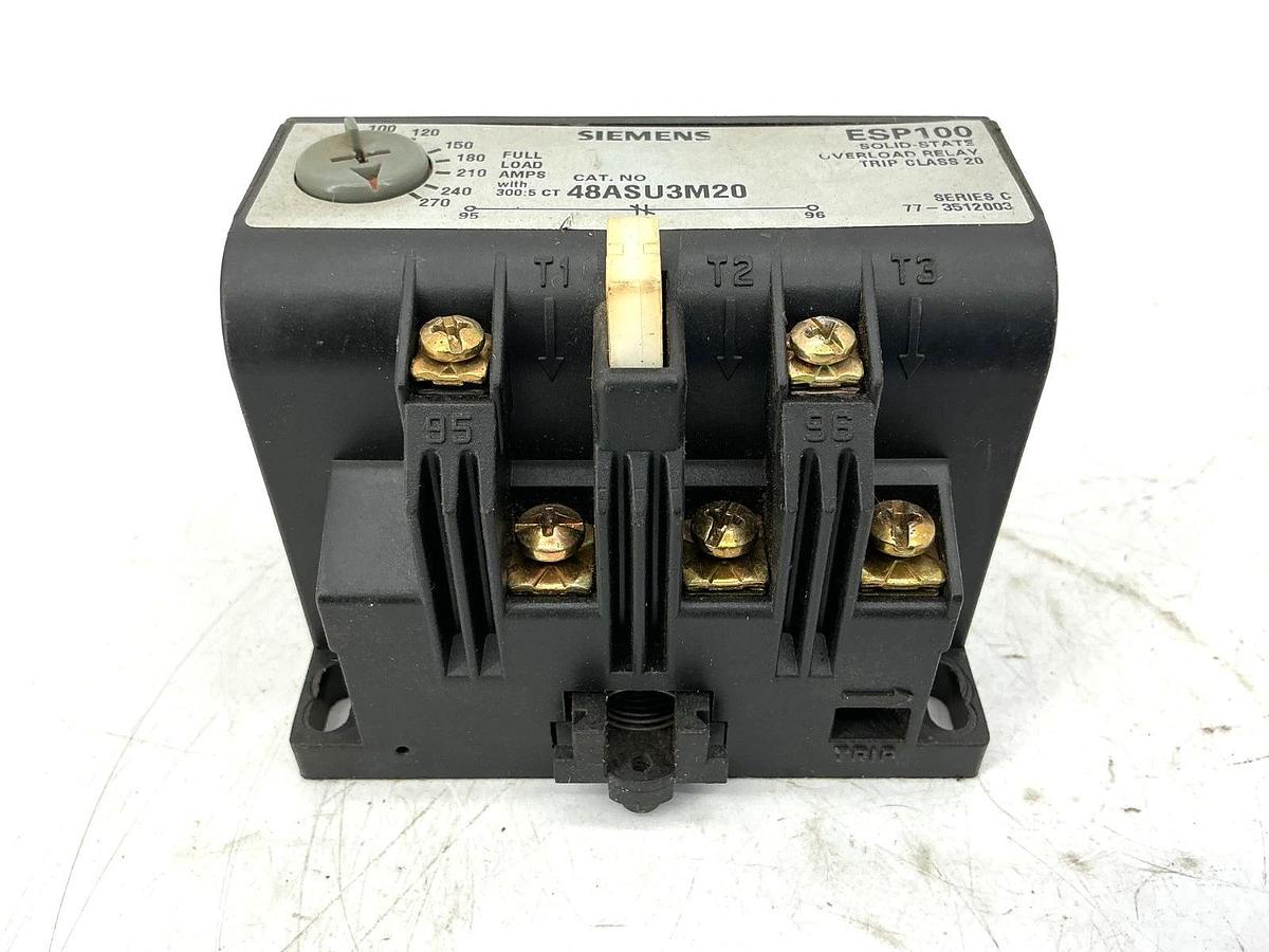 New Siemens 48ASU3M20 Ser C Overload Relay Solid State 3PH 100-270FLA - No Box
