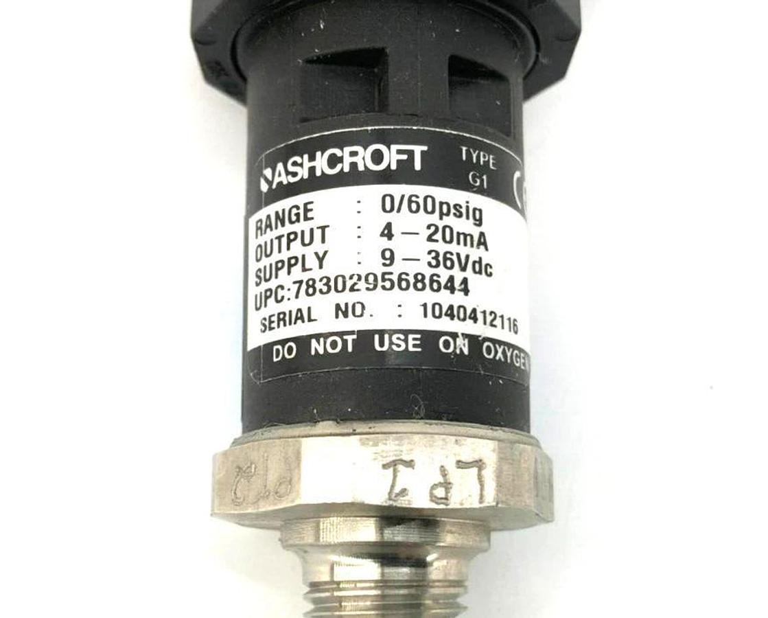 Used Ashcroft G17M0242DO60# Pressure Transducer 0 To 60 PSI