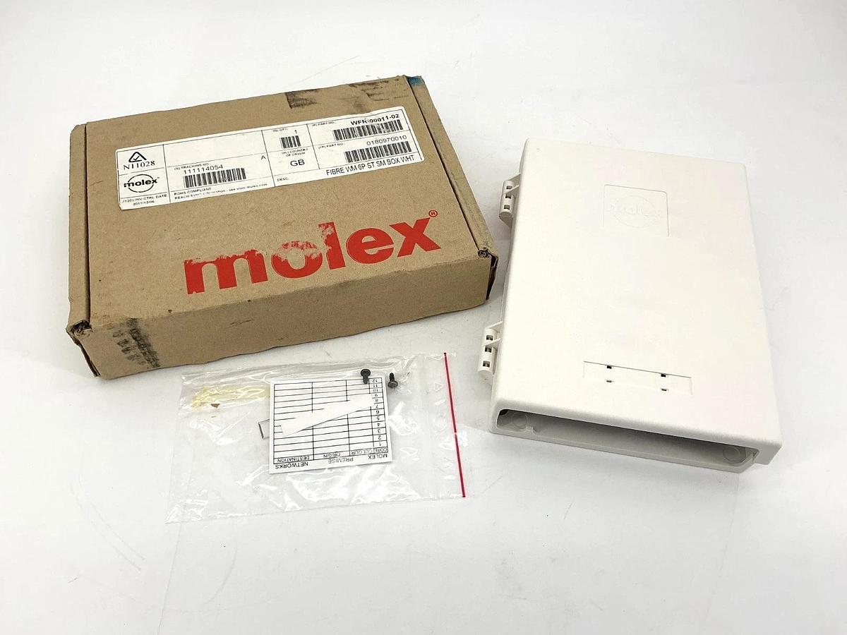 New Molex WFR-00011-02 601-Box Fiber Wall Mount Enclosure 6-Port Singlemode