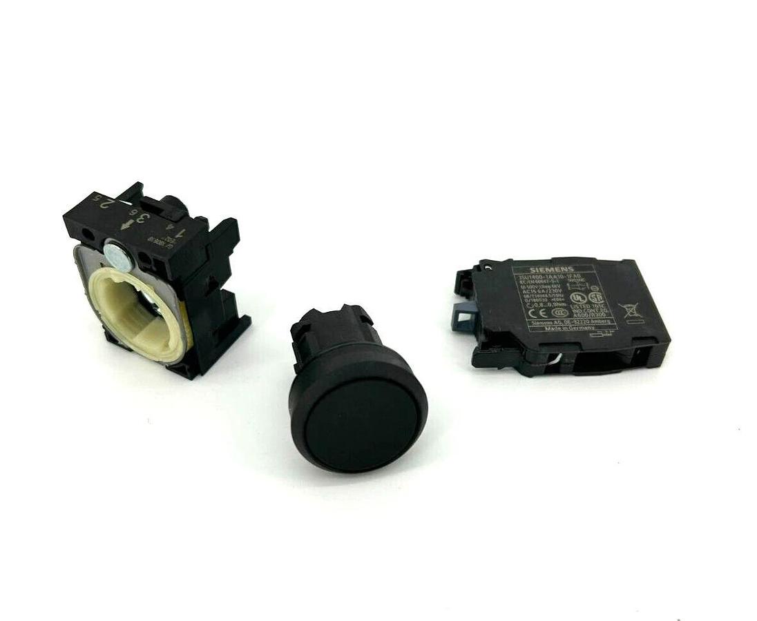 New Siemens 3SU1100-0AB10-1FA0 Push Button, 22mm, Black