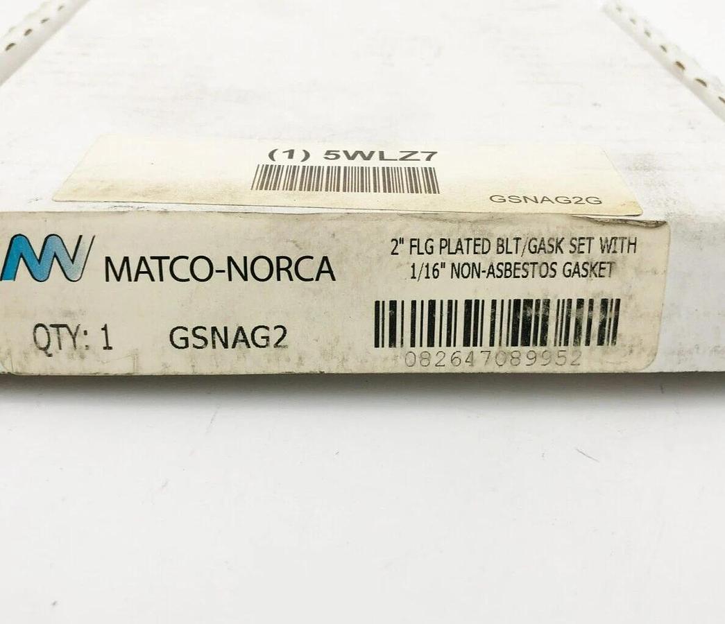 New Matco-Norca GSNAG2 2'' Ring Flange Gasket 1/16" Thick Non-Asbestos 5WLZ7