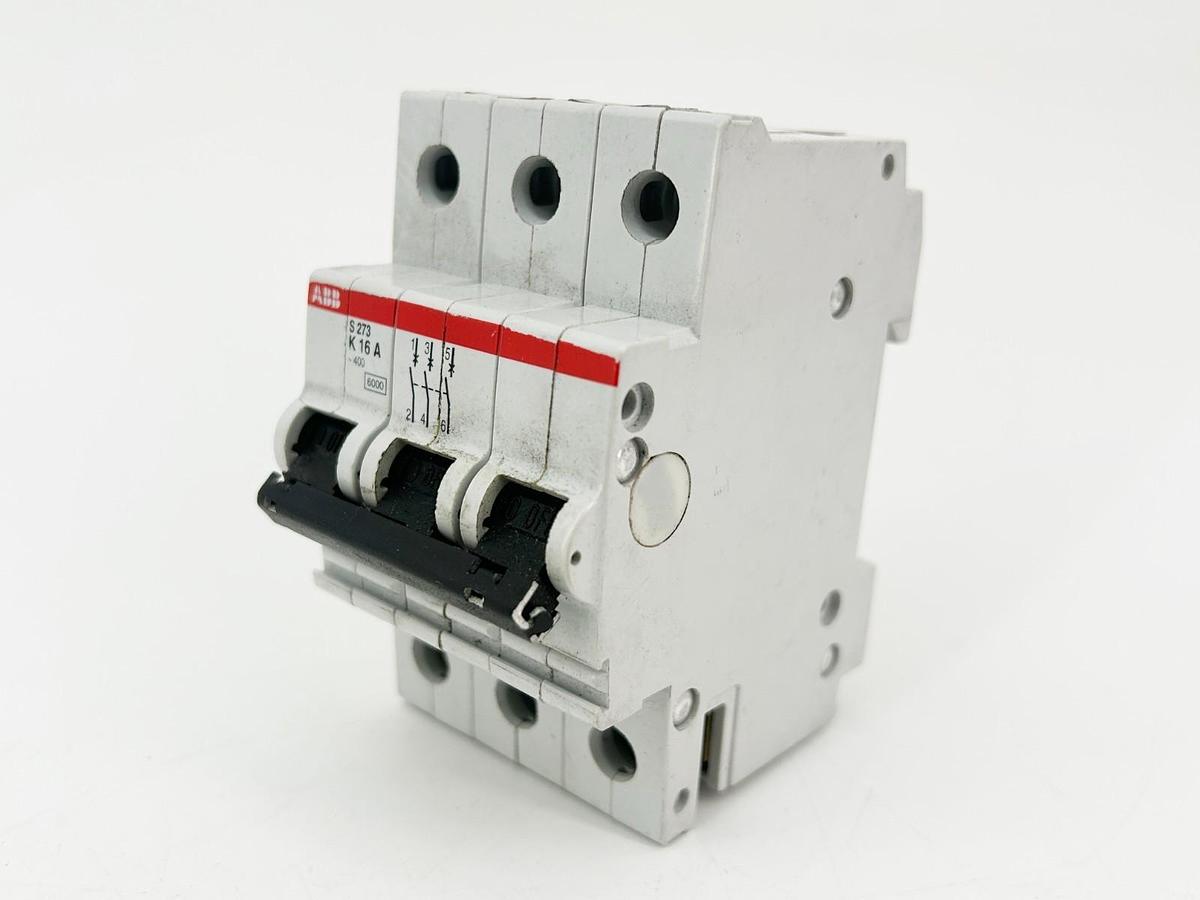 New ABB S273-K16A Circuit Breaker 16A 3P 480V Din-Rail Mount - No Box