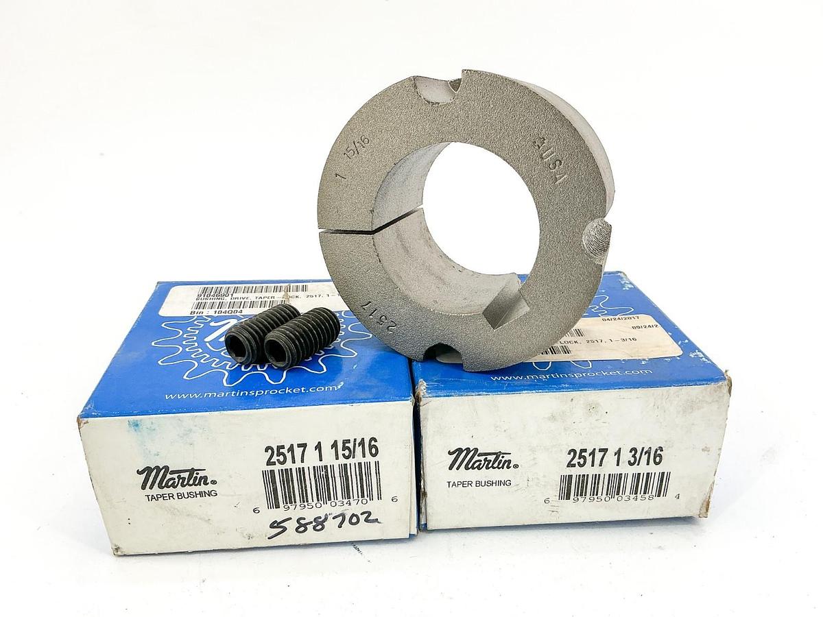 New Lot of 2 Martin 2517 1 3/16 Taper Bushing 1-15/16" Bore