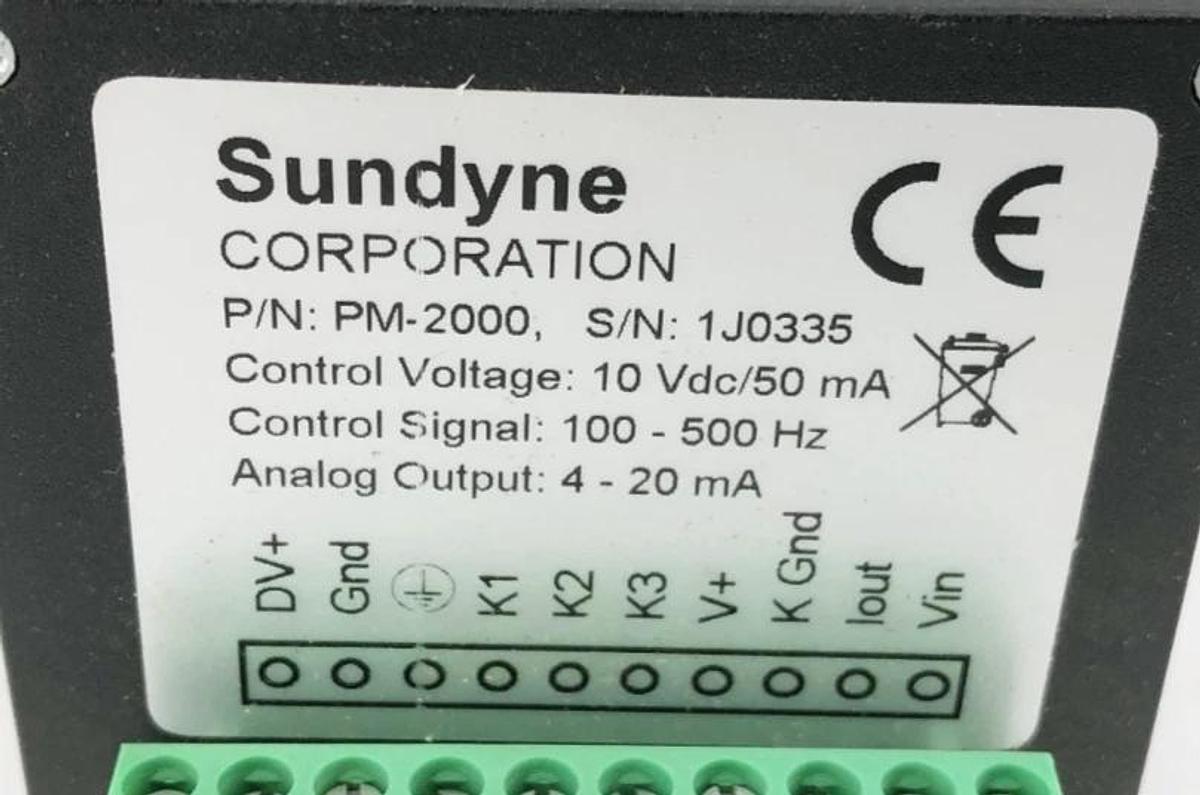 New Sundyne PM-2000 Power Monitor 10VDC 100-500Hz 4-20 mA