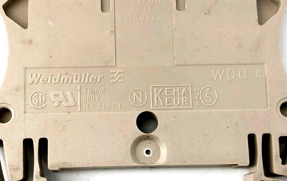 Lot of 30 New Weidmuller WDU 4 Terminal Blocks DIN Rail Single Level - No Box