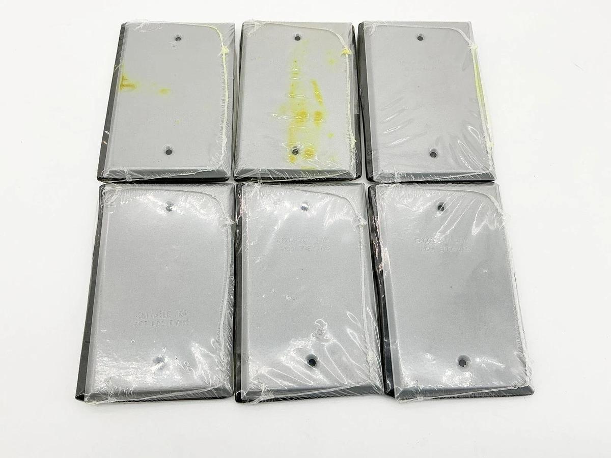 New Lot of 6 Bell 5173-0 Single Gang Blanket Cover