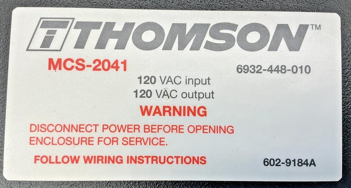 New Thomson MCS-2041 AC Actuator Control Rocker Switch 120VAC 6932-448-010 No Bx