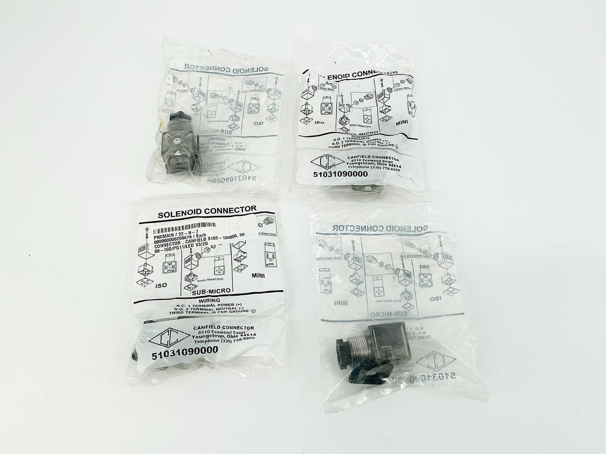 New Lot of 4 Canfield 5103-1090000Solenoid Valve Connector 48V 50/60Hz