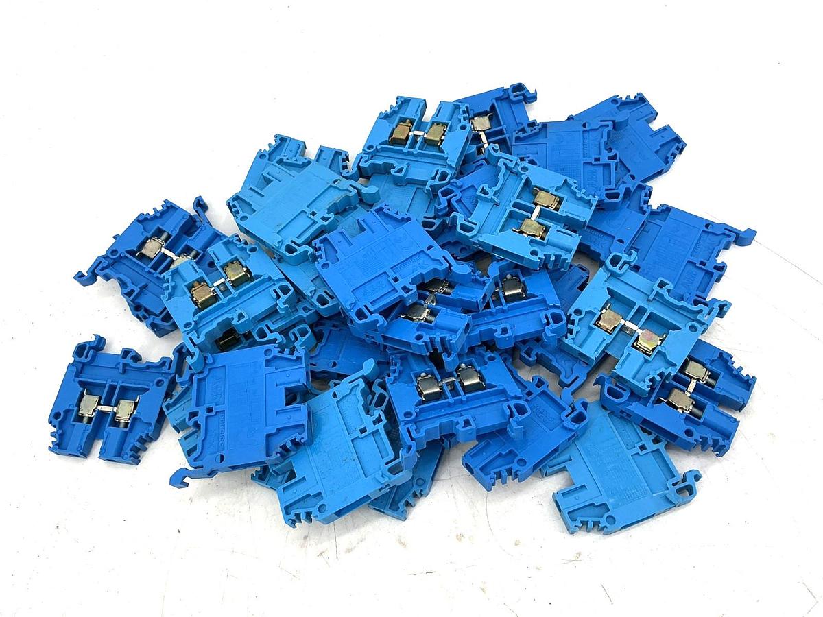 Used Lot of 37 ABB Entrelec M4/6-BLUE Terminal Block 22-10AWG 30A 600V M4/6