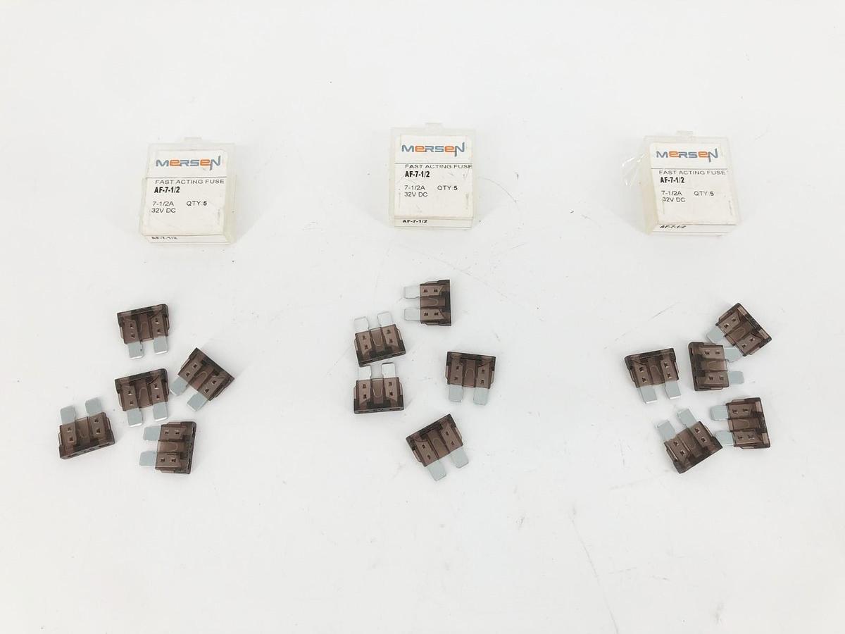Lot of 15 New Mersen AF-7-1/2 Automotive Fuses 7-1/2A 32VDC
