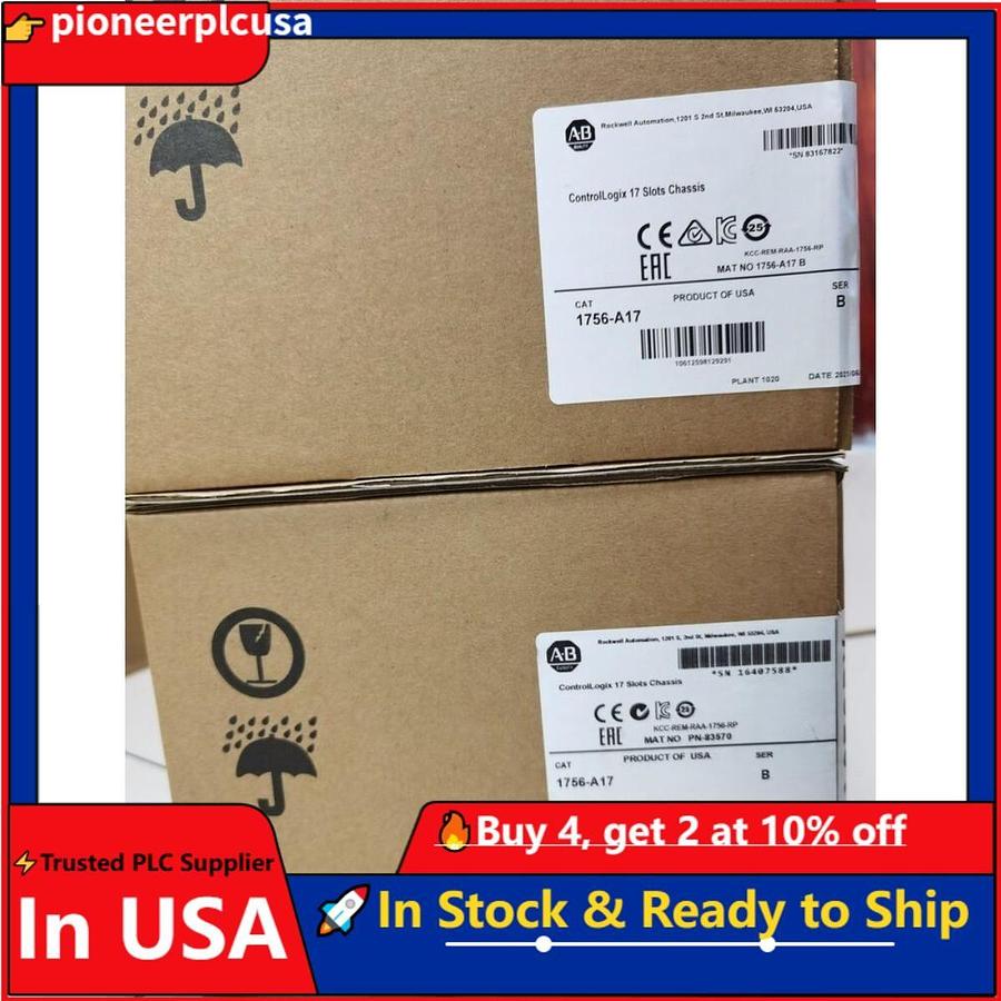 Used Allen Bradley 1756-A17 PLC Chassis Rack 17 Slot 2.8A 24VDC Controllogix