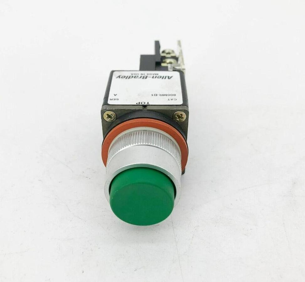 New Allen Bradley 800MR-B1AK Small Round Extended Pushbutton Green Ser. C