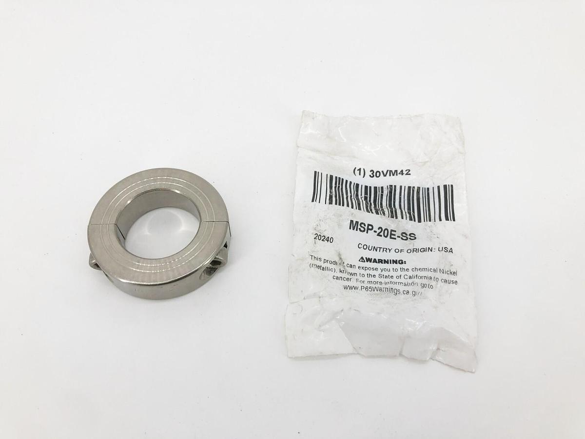 New Ruland MSP-20E-SS Two-Piece Split Clamp Collar Stainless Steel 1-1/4" ID