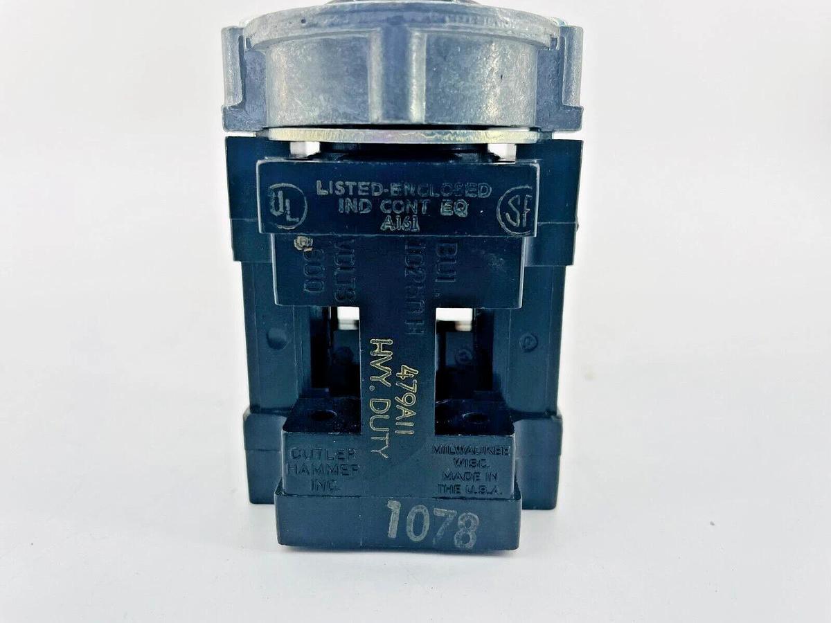 Used Cutler Hammer 10250H 479A11 Pushbutton 600V Black