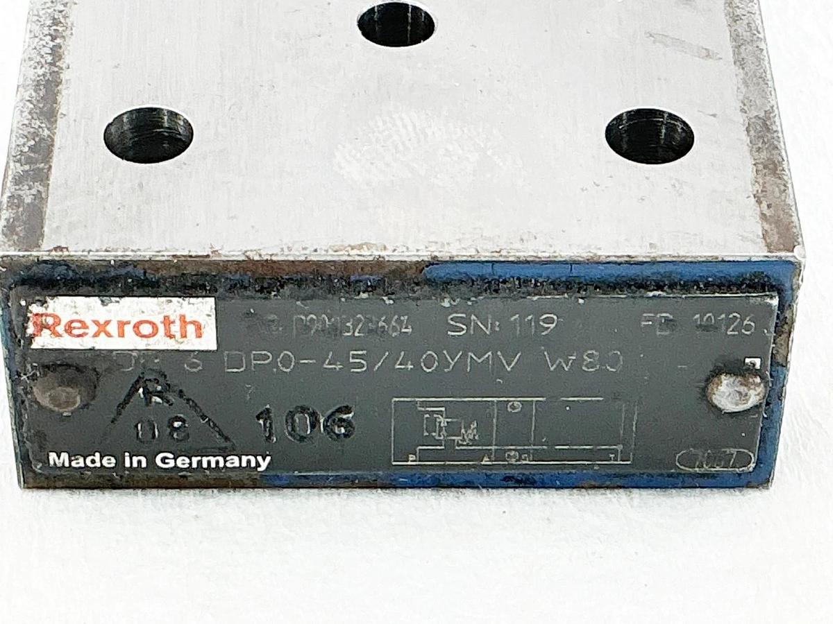 Used Rexroth ZDR 6 DP0-45/40YMV W80 Hydraulic Pressure Reducing Valve R900323664