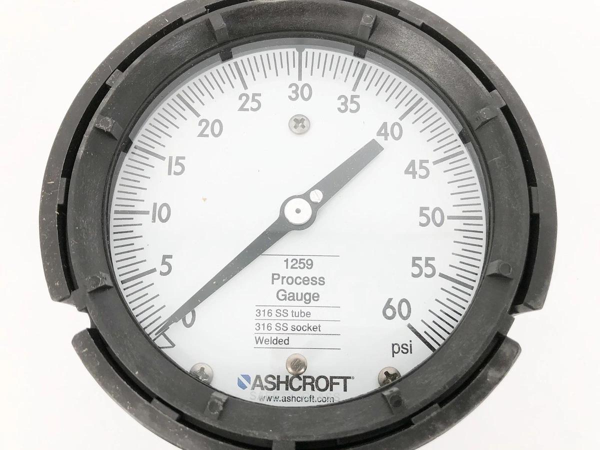 New Ashcroft 45-1259SD-04L-XLJSG-60# Gauge 4-1/2" 60psi 1/2" LM