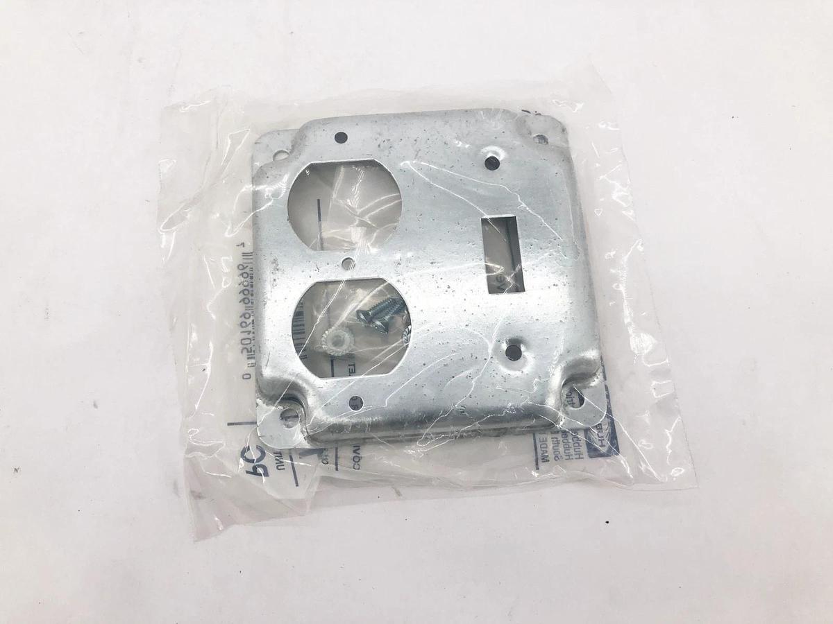 Lot of 3 New Hubbell Raco 906C Duplex Receptacle Toggle Switch 2-Gang 4" Square