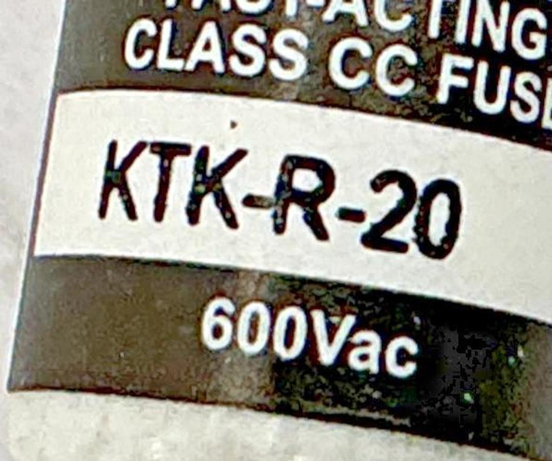 Lot of 3 New Bussmann KTK-R-20 Limitron Current-Limiting Class CC Fuse 20A 600V