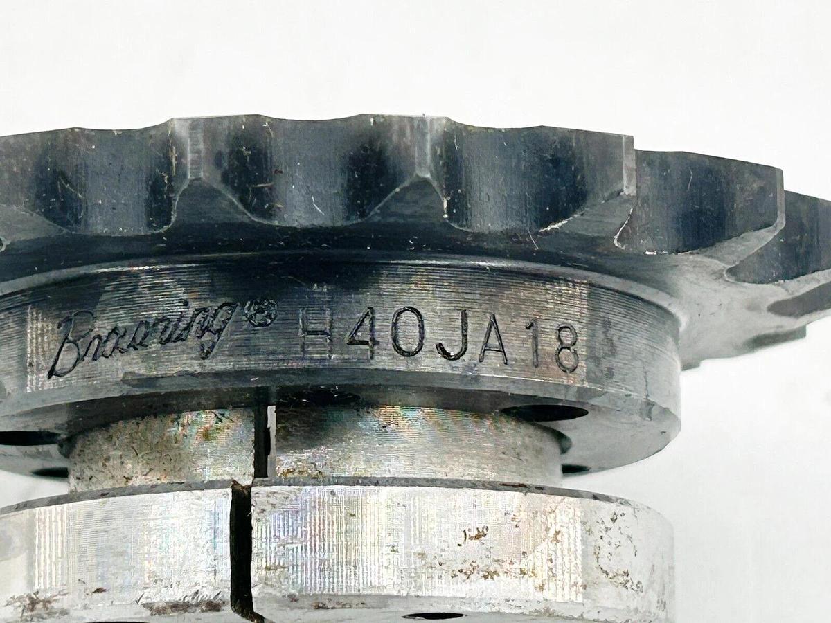 New Browning H40JA18 Bushing Bore Roller Chain Sprocket W/ Browning JA1 Bushing