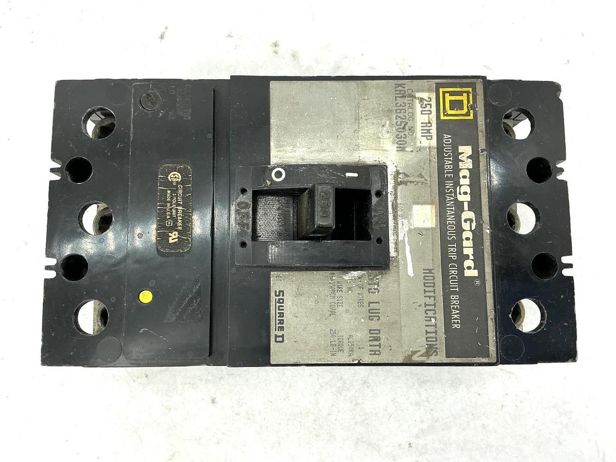 Used Square D KAL3625030M Motor Circuit Breaker Mag-Gard 3-Pole 250A 600V 50/60HZ
