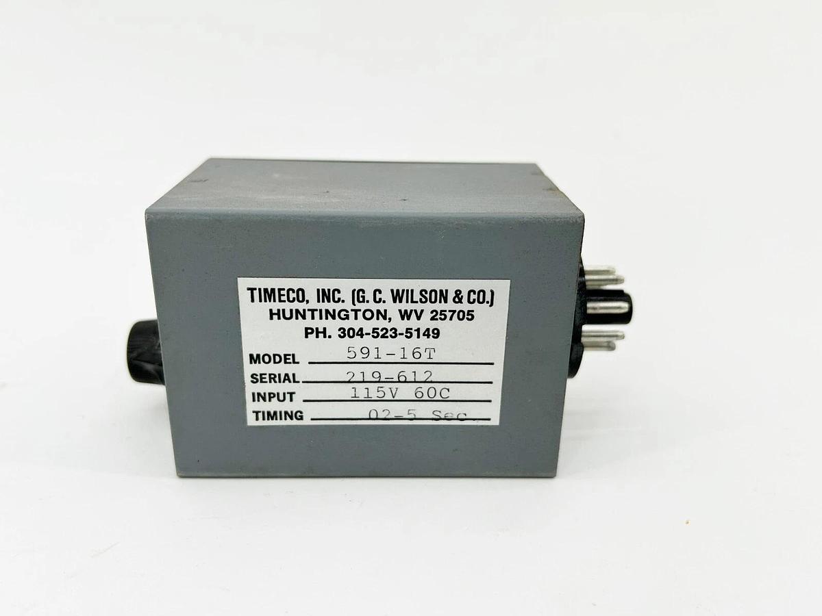 New Timeco 591-16T Time Delay Relay 115V 60C 1-2 Second