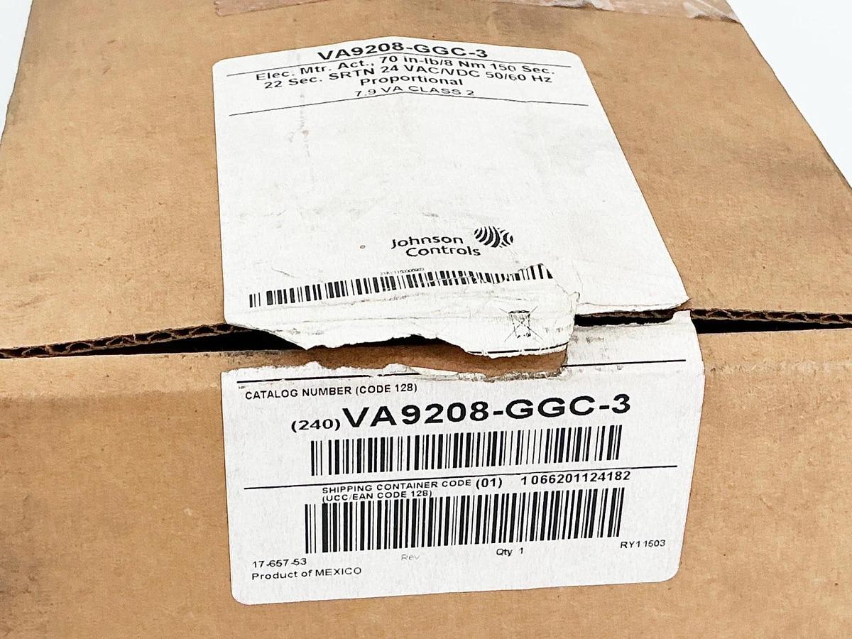 New Johnson Controls VA9208-GGC-3 Electric Actuator 7 IN-LB 24V 50/60Hz