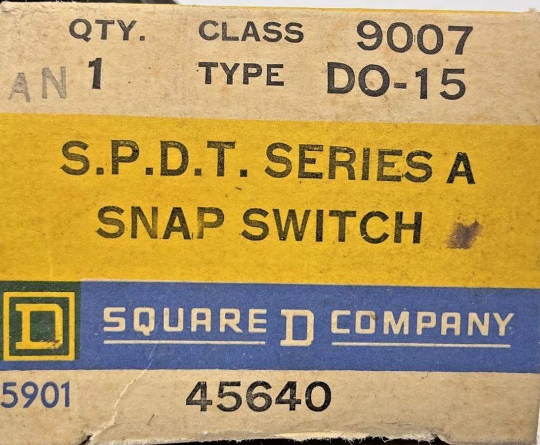 New Square D 9007DO-15 Ser A SPDT Replacement Snap Switch 9007DO15 45640