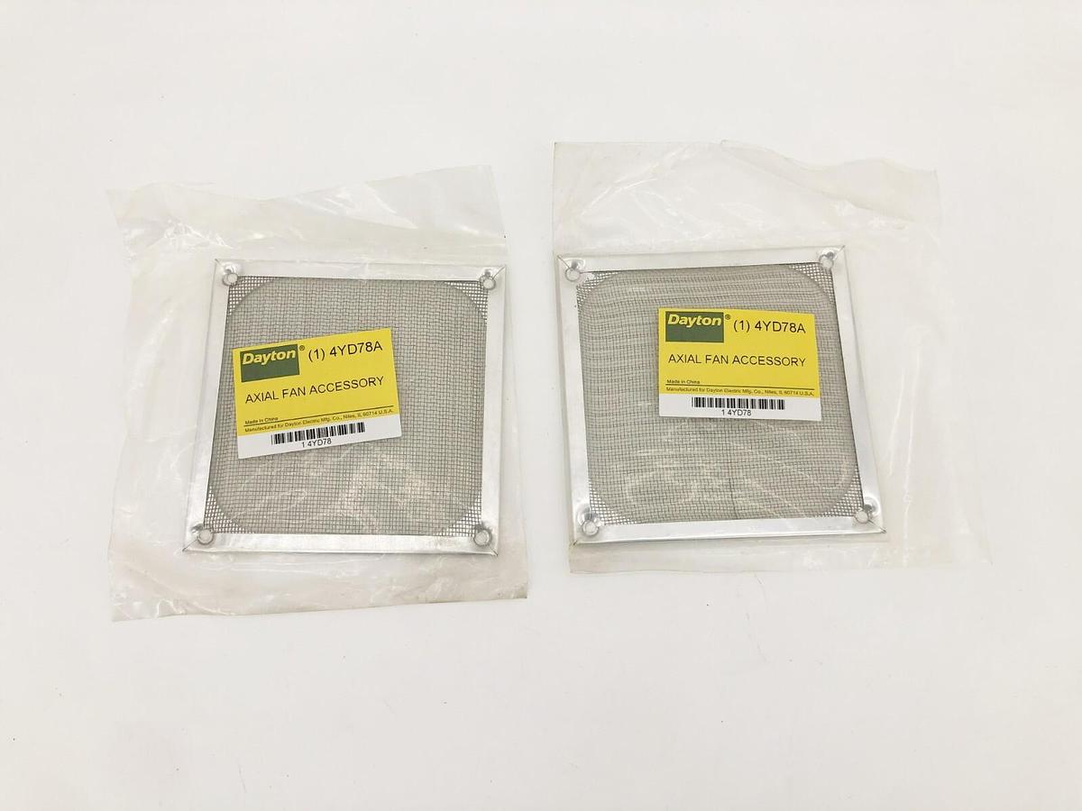Lot of 2 New Dayton 4YD78A Compact Axial Fan Guards Aluminum Mesh