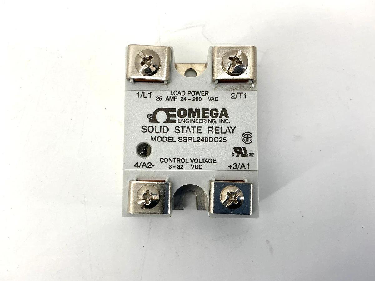 New Omega SSRL240DC25 Solid State Relay 25A 24-280VAC