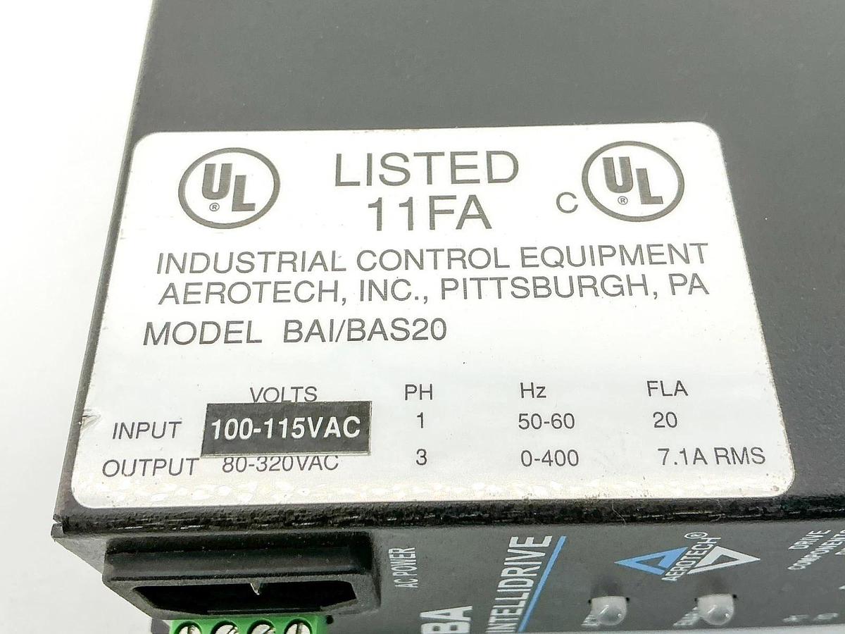 New Aerotech BA Intellidrive BAI20-160 Servo Drive 1PH 115V BAI/BAS20 - No Box
