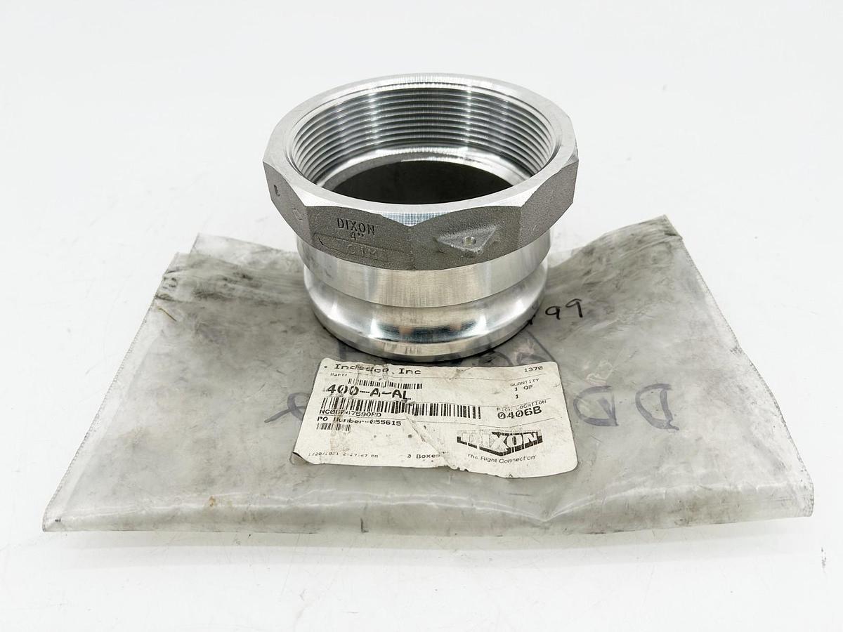 New Dixon 400-A-AL Cam & Grove Coupling 4" Part A 100PSI Aluminum