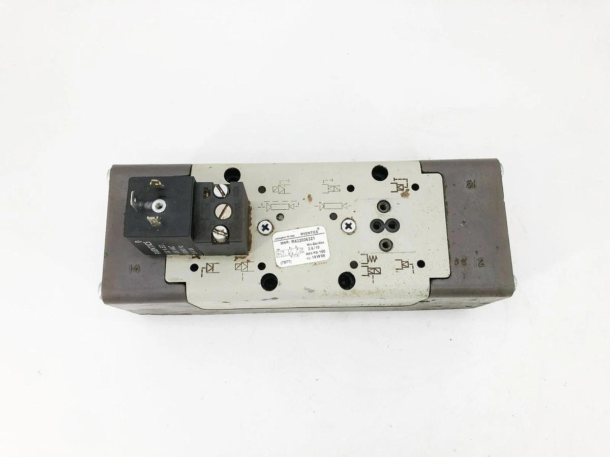 Used Aventics R432006321 Pneumatic Directional Valve 5-Way 150psi Size 4 120VAC