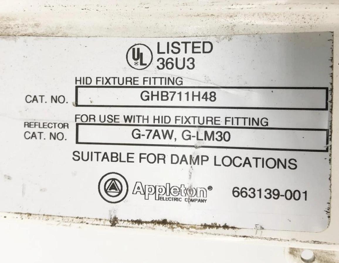 Used Appleton Baymaster GHB711H48 Ballast Assembly 480VAC 400W