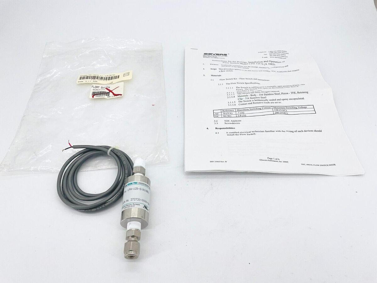 Used New CTE LPH-125-S (A1085) Flow Switch TOC 400/OL Kit