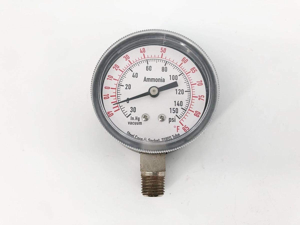 New 4CFW6 Compound Gauge Ammonia 2-1/2" 150psi - No Box