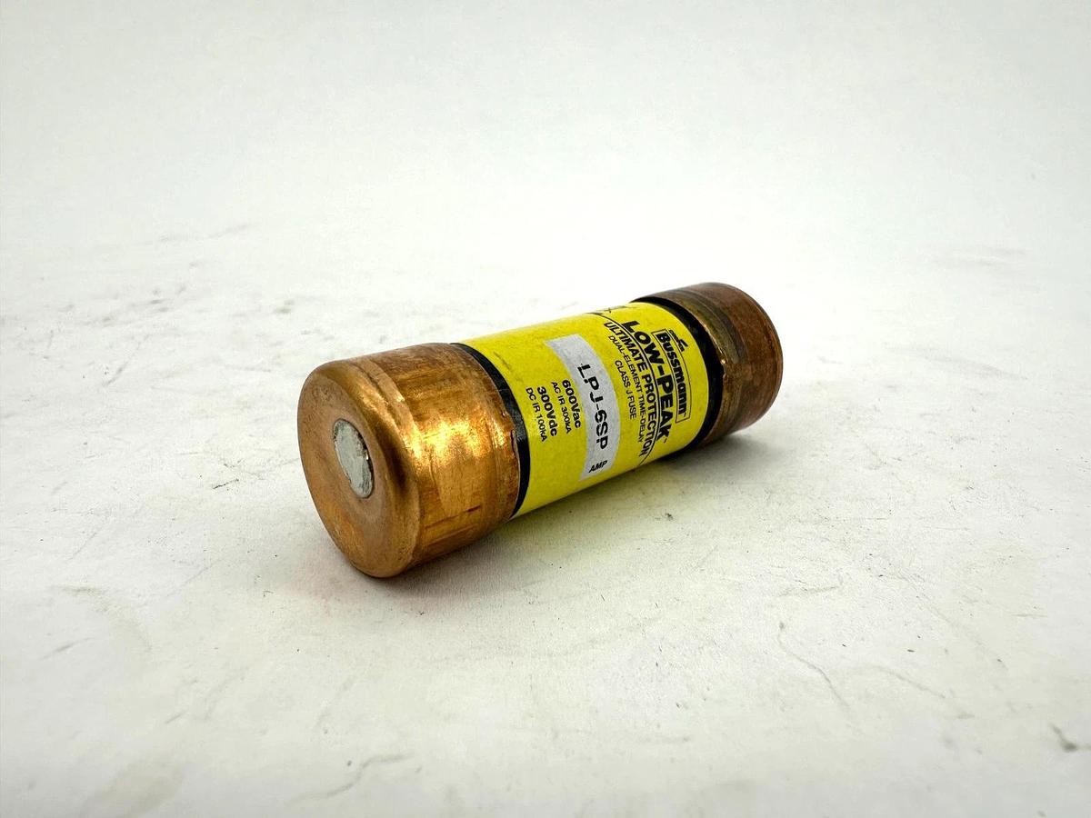 Lot of 2 New Bussmann LPJ-6SP Low-Peak Dual-Element Class J Fuse 6A 600V
